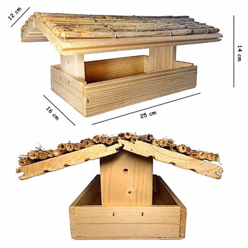 Téllimadár etető - Nádfedeles Közepes16x33x15cm