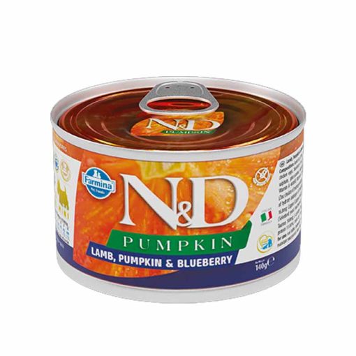 KT N&D Dog Pumpkin konzerv Mini Adult Bárány&Áfonya Sütőtökkel 140g