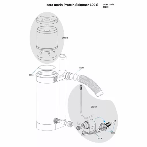 SERA Marin Protein Skimmer 600 S Fehérje lehabozó tengeri akváriumokhoz