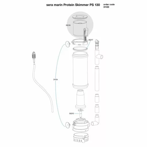 SERA Marin Protein Skimmer PS 130 Fehérje lehabozó  tengeri akváriumokhoz