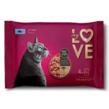 MY LOVE macska Multipack 4x85g ÚJ Hal ízletes szószban Alutasakos Macskaeledel