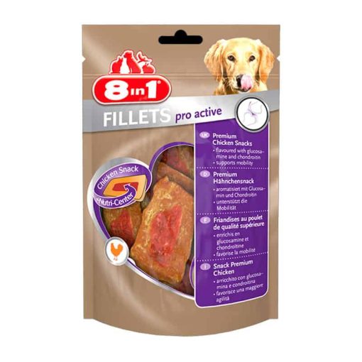 8in1 Fillets Pro Active 80g jutalomfalat kutyáknak