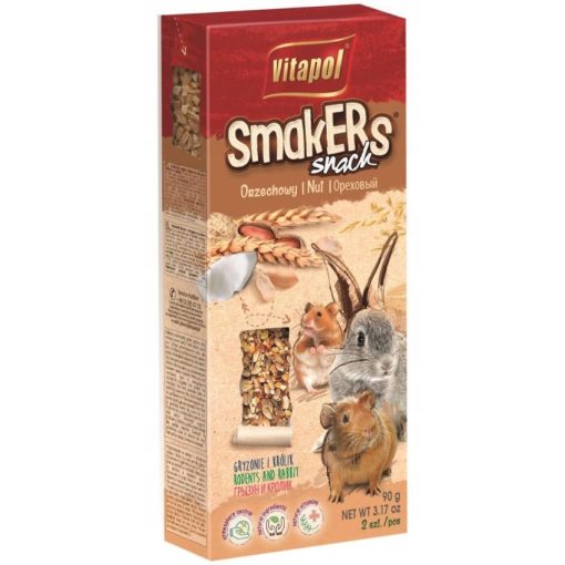 VITAPOL Smakers rúd Rágcsálóknak Mogyoró 2db 90g