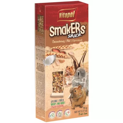 VITAPOL Smakers rúd Rágcsálóknak Mogyoró 2db 90g