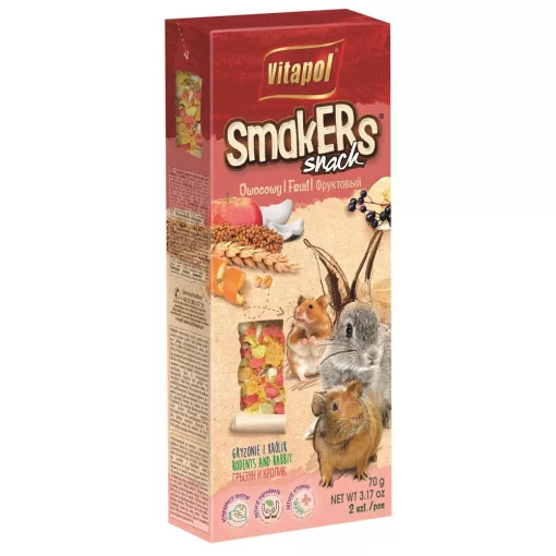 VITAPOL Smakers rúd Rágcsálóknak Gyümölcs 2db 90g