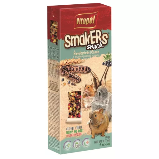 VITAPOL Smakers rúd Rágcsálóknak Szentjános kenyér 2db 90g