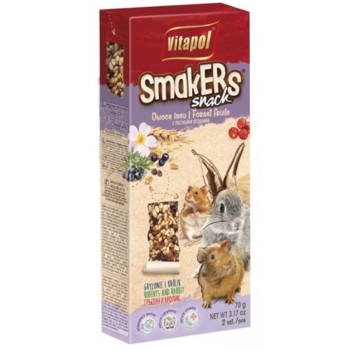 VITAPOL Smakers rúd Rágcsálóknak Erdei gyümőlcs 2db 90g