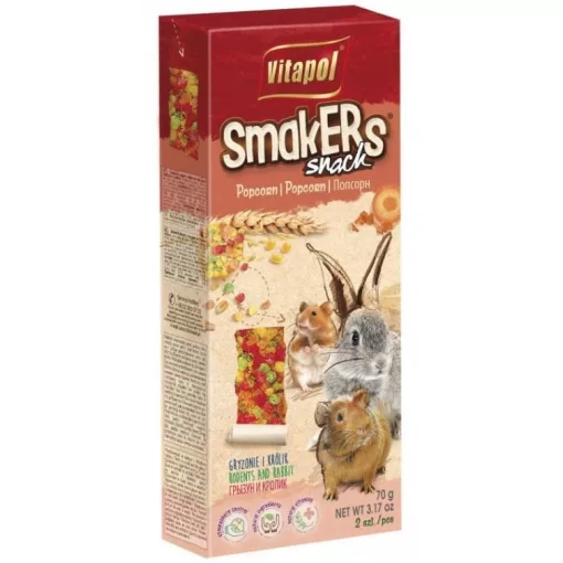 VITAPOL Smakers rúd Rágcsálóknak Popcorn 2db 90g