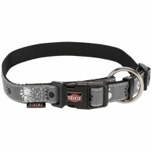 TRIXIE kutya nyakörv Reflect Fényvisszaverő S-M (30-45 cm/15 mm) Tappancsos Szürke/Fekete