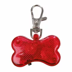 TRIXIE Biléta Világítós csontforma 4,5X3cm Piros