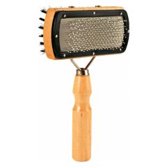   TRIXIE kutya kefe Fa 2 oldalas 10×18cm (Szögletes gombos kefe)