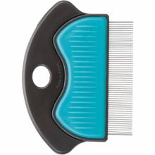 TRIXIE fésű fém Bolha és Tetű gumírozott fogóval 7cm