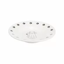 TRIXIE kerámia tál fehér mintás 0,2l/15cm Macskáknak