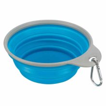 TRIXIE összecsukható szilikon tál utazáshoz 0,5L/14cm Fém karabinerrel
