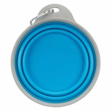 TRIXIE összecsukható szilikon tál utazáshoz 0,5L/14cm Fém karabinerrel