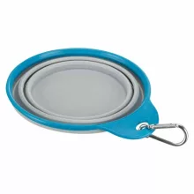 TRIXIE összecsukható szilikon tál utazáshoz 0,5L/14cm Fém karabinerrel