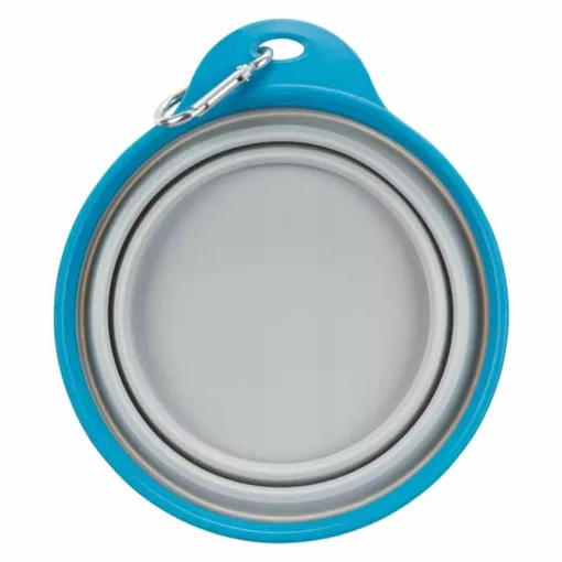 TRIXIE összecsukható szilikon tál utazáshoz 0,5L/14cm Fém karabinerrel