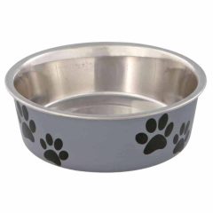   TRIXIE fém tál Műanyaggal Bevont Tappancs mintás KÉK 0,3L/12cm