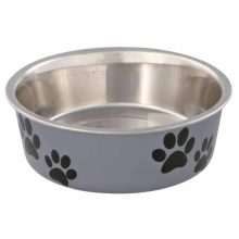 TRIXIE fém tál Műanyaggal Bevont Tappancs mintás KÉK 0,8L/17cm
