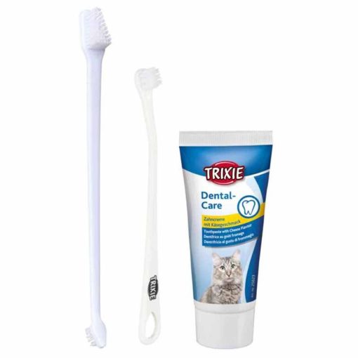 TRIXIE Dental Hygiene Set fogkefe és fogkrém szett macskák részére