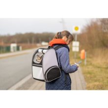 TRIXIE szállítótáska Chloe Backpack szürke/kék 39x43x27cm max:8kg