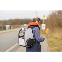 TRIXIE szállítótáska Chloe Backpack szürke/kék 39x43x27cm max:8kg