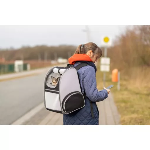 TRIXIE szállítótáska Chloe Backpack szürke/kék 39x43x27cm max:8kg