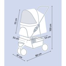 TRIXIE kutyakocsi beteg vagy fiatal állatok részére 47x100x80cm
