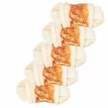 TRIXIE DENTAFUN Csomózott Csont Csirkés   5cm/  70g 5db Jutalomfalat kutyáknak