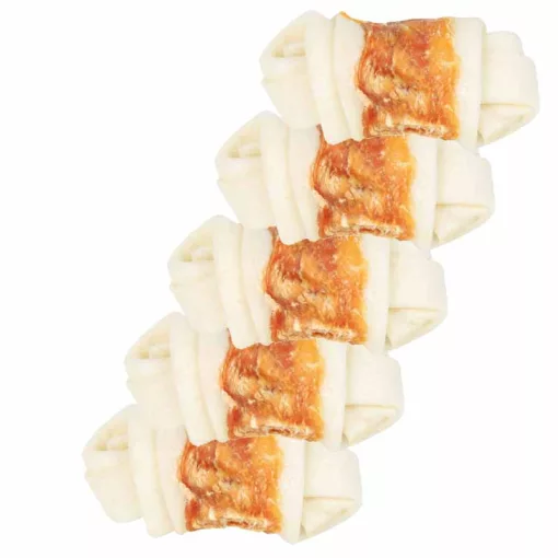 TRIXIE DENTAFUN Csomózott Csont Csirkés   5cm/  70g 5db Jutalomfalat kutyáknak