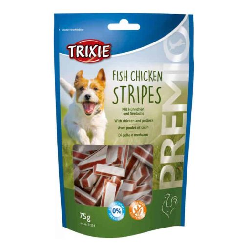 Trixie jutalomfalat kutya SNACK Stripes Light Csirkés 75g