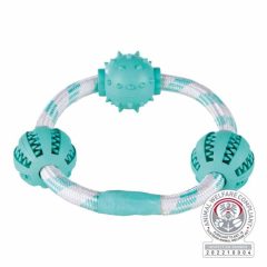   TRIXIE DentaFun Fogtisztítós Labdák kötélen 5cm/20cm Játék kutyáknak