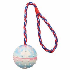 TRIXIE Natur gumi labda kötéllel 6/30cm játék kutyáknak