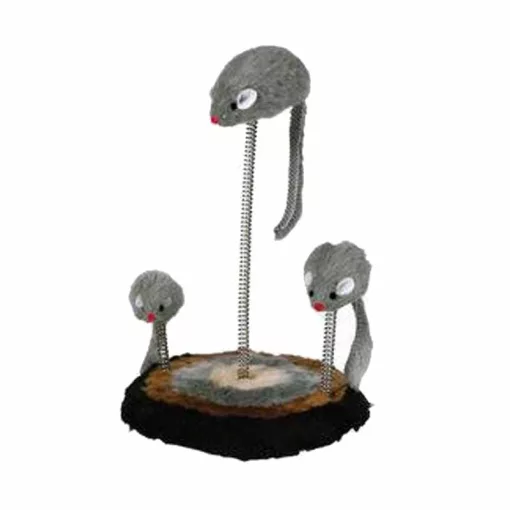 TRIXIE macska játék Rugós talpas 3db Egérrel 15x22cm