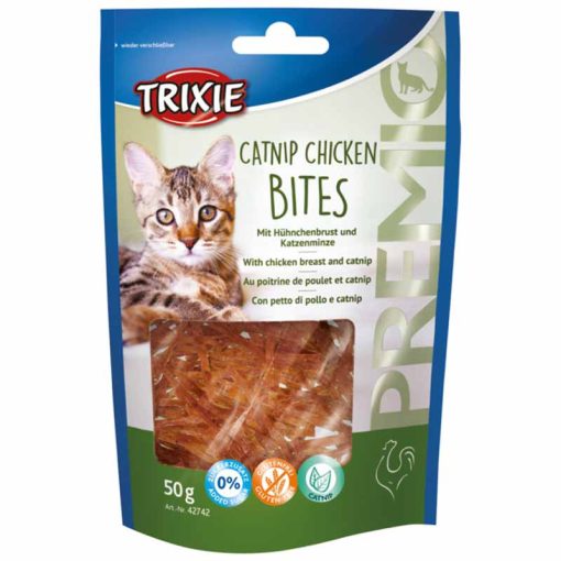 TRIXIE PREMIO Csirke falatok macskamentával 50g Jutalomfalat macskáknak