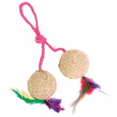 TRIXIE macska játék Juta dupla labda kötélen 4,5cm