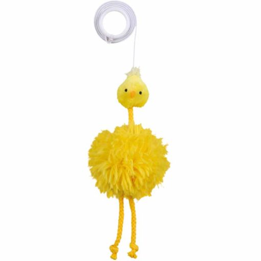 TRIXIE macska játék plüss Csirke függeszthető gumi kötélen 20cm