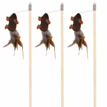 TRIXIE macska játék Peca Plüss Egérrel és Tollakkal 50cm