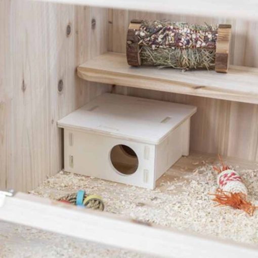 KT TRIXIE Multi-chamber house fából készült odú 2 kamrás, egerek és hörcsögök részére 20x10x20cm