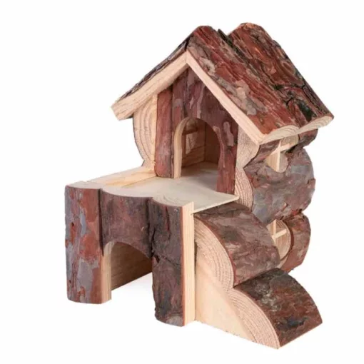 TRIXIE rágcsáló ház Fából Bjork Kétszintes Feljáróval Egereknek 15×15×16cm