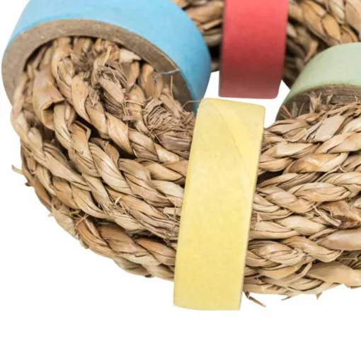 TRIXIE Gyűrű Tengerifűbő és kartonból Tengerimalacoknak és Nyulaknak 8cm