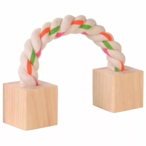 TRIXIE Fa kockák kötéllel Tengerimalacoknak és Nyulaknak 20cm