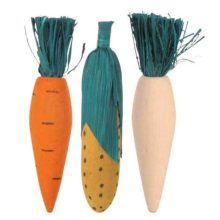 TRIXIE rágcsáló játék és fogkoptató Fából és Szalmával Répa,Kukorica,Retek 3db/10cm
