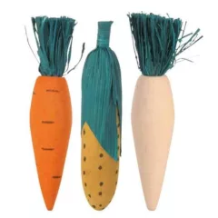  TRIXIE rágcsáló játék és fogkoptató Fából és Szalmával Répa,Kukorica,Retek 3db/10cm