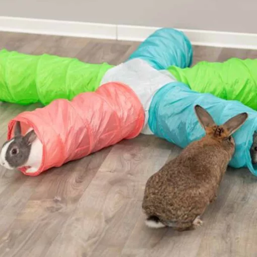 TRIXIE Bújócső/Alagút Nylon 6 kijáratos Tengerimalacoknak és Nyulaknak  5x18cm/47cm