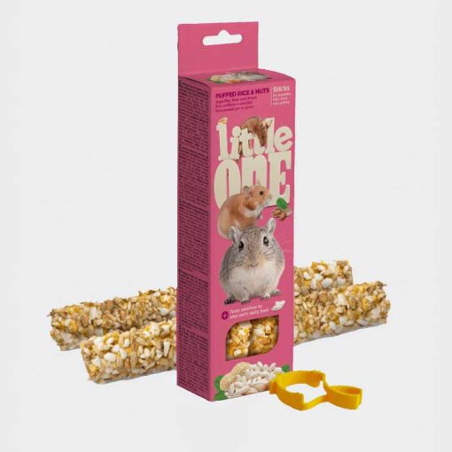 LITTLE ONE dupla rúd puffasztott rizzsel és dióval hörcsög, patkány, egér 2x60g