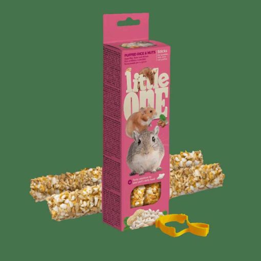 LITTLE ONE dupla rúd puffasztott rizzsel és dióval hörcsög, patkány, egér 2x60g
