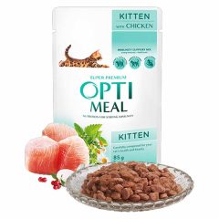 OPTIMEAL alutasakos macskaeledel Kitten Csirke szószban 85g