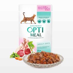   OPTIMEAL alutasakos macskaeledel Bárány és Zöldség zselében 85g