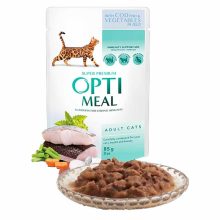 OPTIMEAL alutasakos macskaeledel Tőkehal Zöldség zselében 85g